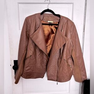 Women's Quilted Brown Leather Jacket